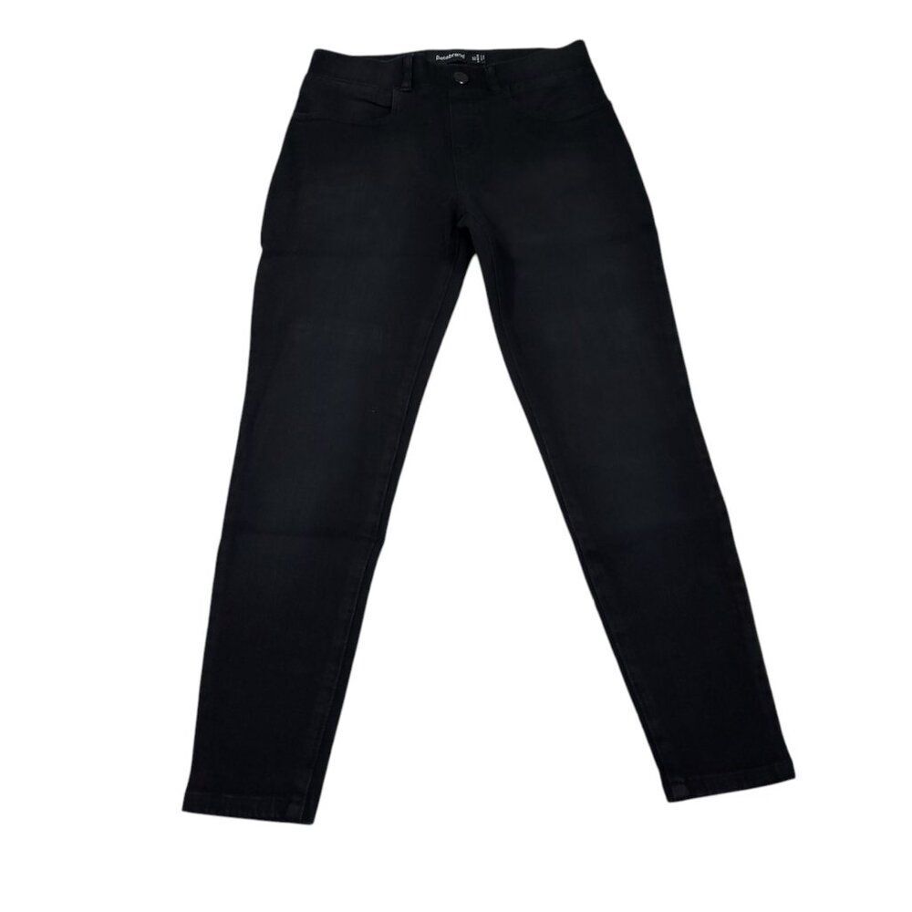 Betabrand XS Short Petite Skinny Leg 4-Pocket Yoga Denim Jeans Pull On Black